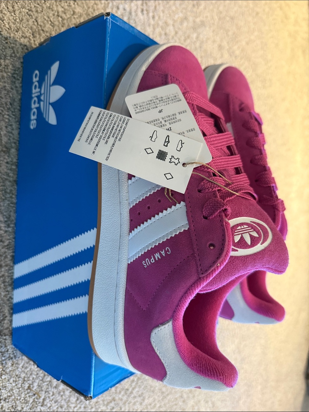 Adidas women’s 7 Pink Suede Campus Sneakers - Picture 2 of 4